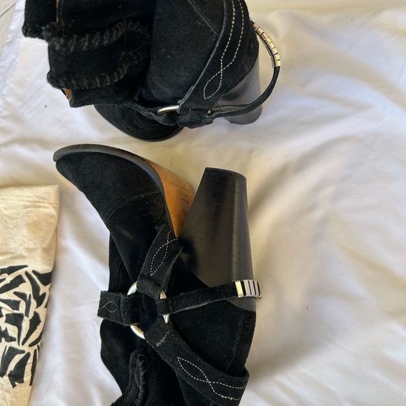 ISABEL MARANT ETOILE RAWSON BLACK SUEDE ANKLEE BOLTS - Picture 2 of 6